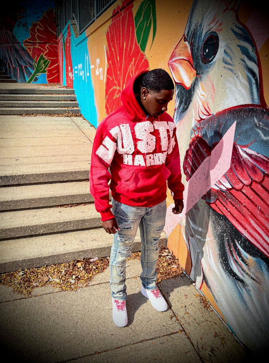 Distressed “Hustle Harder” Hoodie